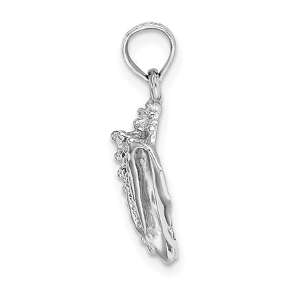 14k White Gold Conch Shell Charm Pendant for Women