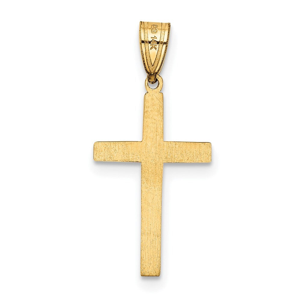 14k Yellow Gold Cross Charm Pendant for Women