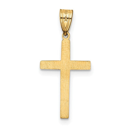 14k Yellow Gold Cross Charm Pendant for Women