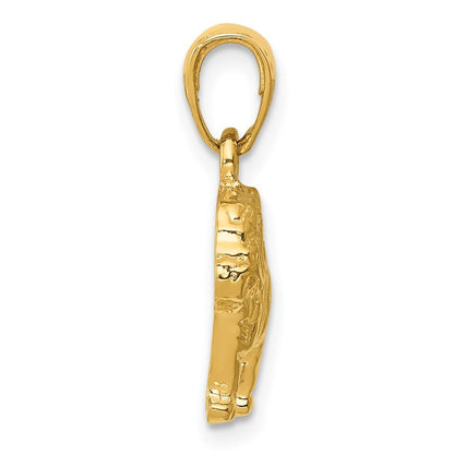 14k Yellow Gold Bulldog Pendant for Women