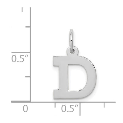 14K White Small Block Letter D Initial Charm