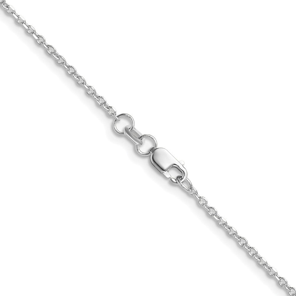 14k White Gold 1.4mm Diamond-Cut Forzantine Cable Chain Necklace