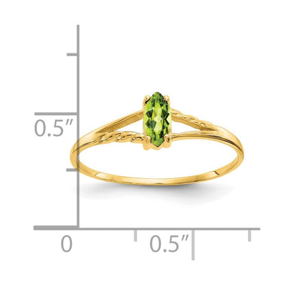 14k Yellow Gold Peridot Birthstone Ring