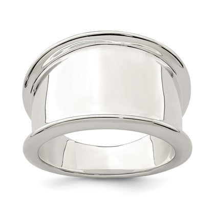 Sterling Silver 15mm Tapered Ring Size 8