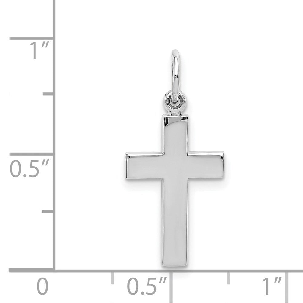 14k White Gold Cross Pendant for Women