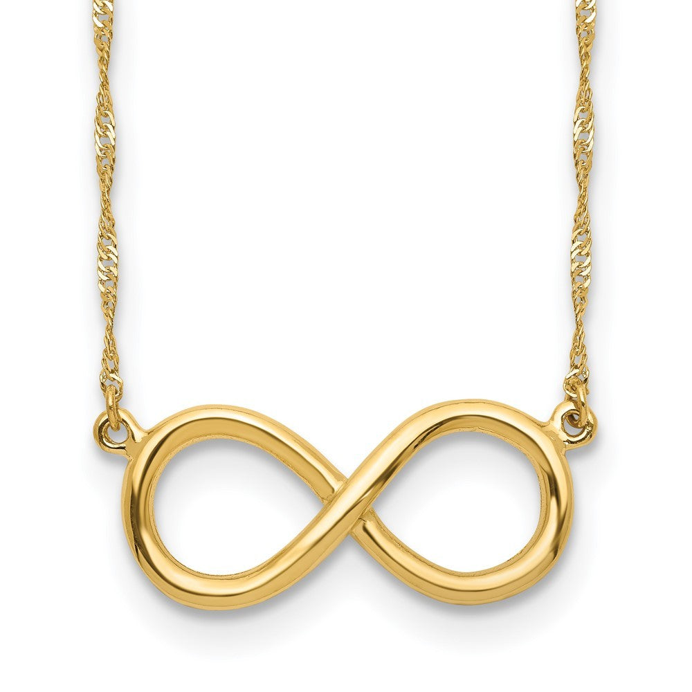 14k Yellow Gold Polished Infinity Symbol 16.5 inch Necklace