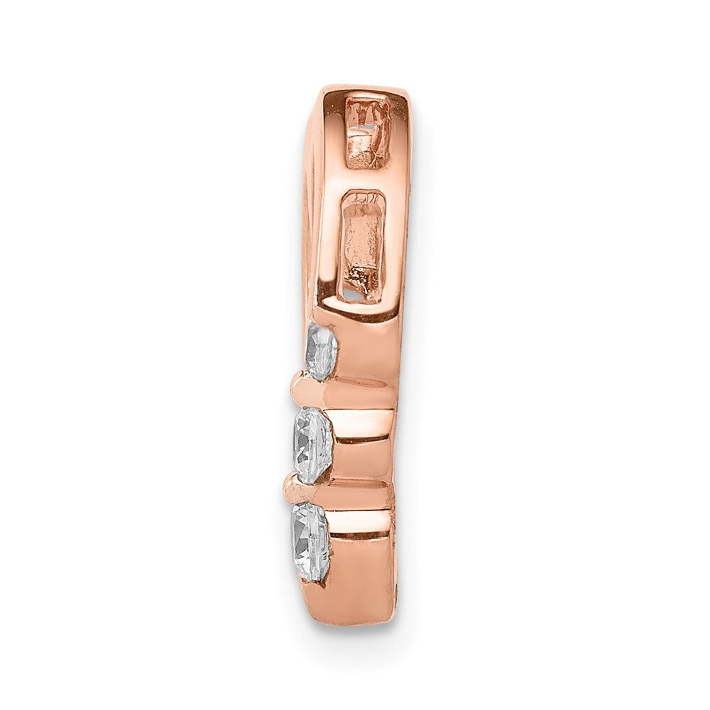 14k Rose Gold 1/6ct. Diamond Heart Chain Slide Pendant for Women