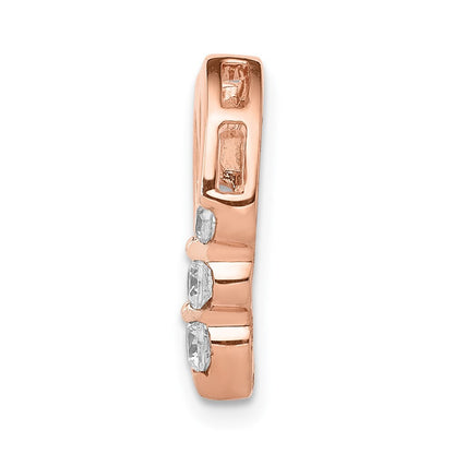 14k Rose Gold 1/6ct. Diamond Heart Chain Slide Pendant for Women
