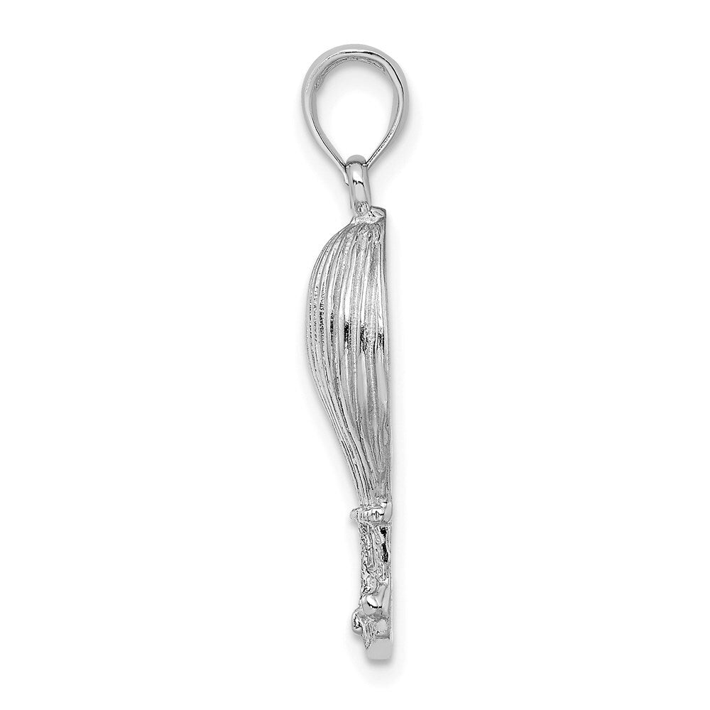 14k White Gold Polished Hot Air Ballon Charm Pendant for Women