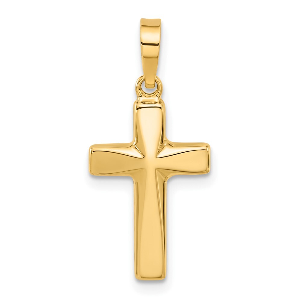 14k Yellow Gold Polished Cross Pendant