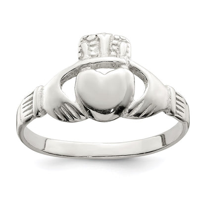 Sterling Silver Solid Claddagh Ring Size 7