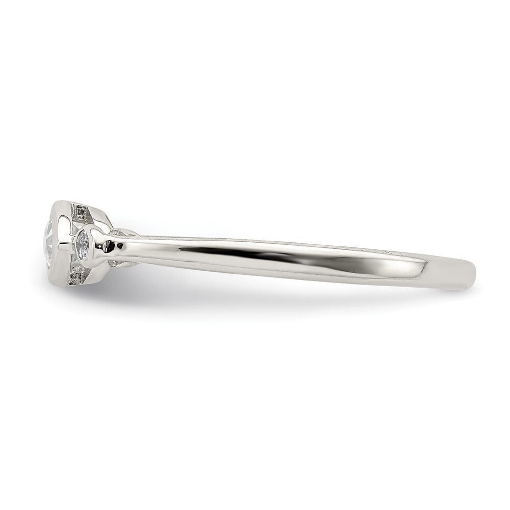 Sterling Silver Rhodium-plated Polished White Topaz Ring Size 6