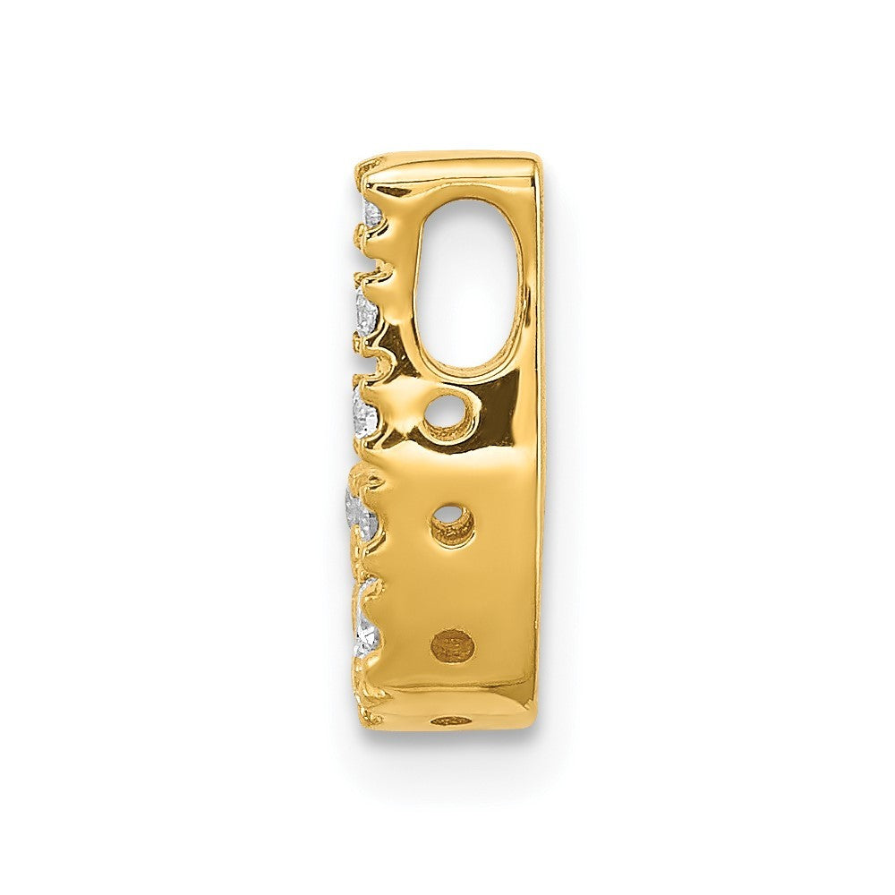 14k Yellow Gold  Diamond Letter J Initial Charm