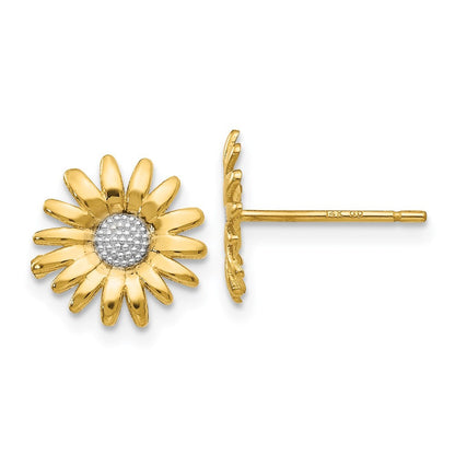 14k Yellow Gold & Rhodium Mini Daisy Earrings