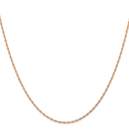 14K Rose Gold 16 inch Carded 1.15mm Cable Rope Chain Necklace