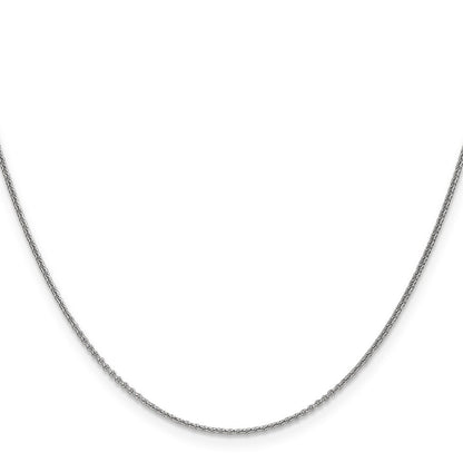 14K White Gold 26 inch 1mm Round Open Link Cable with Lobster Clasp Chain
