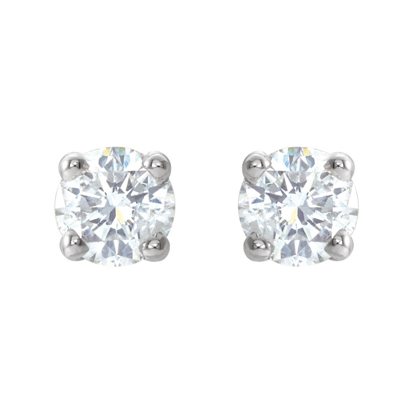 14k White Gold 1/5 CTW Natural Diamond Stud Earrings Fine Jewelry for Women