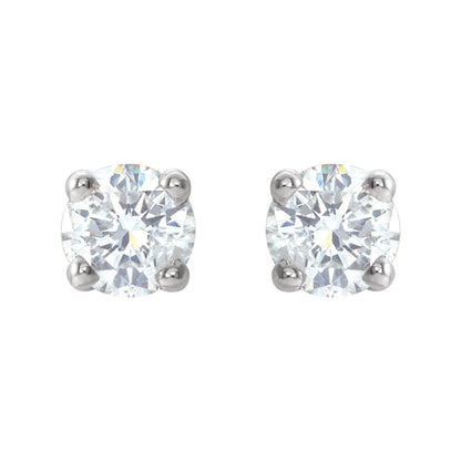 14k White Gold 1/5 CTW Natural Diamond Stud Earrings Fine Jewelry for Women