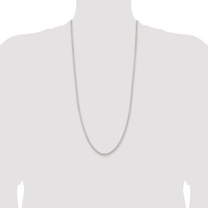 Sterling Silver Rhodium-plated 2.6mm Round Box Chain
