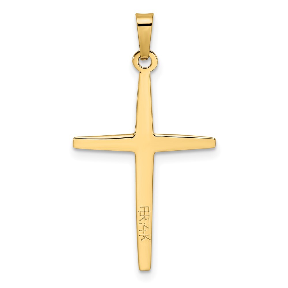 14k Two-tone Gold Polished Solid Double Cross Pendant for Women