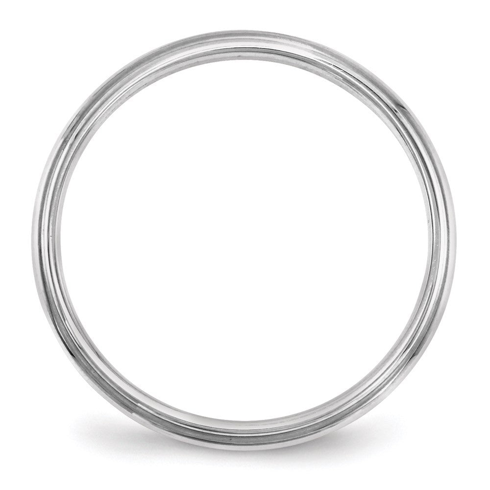 14k White Gold 2.5mm Half Round with Edge Wedding Band Ring Size 5.5