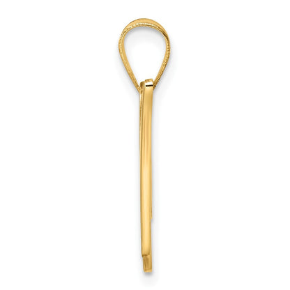 14k Yellow Gold Script Letter W Initial Pendant for Women