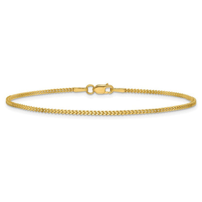 14k Yellow Gold 8 inch 1mm Franco Bracelet