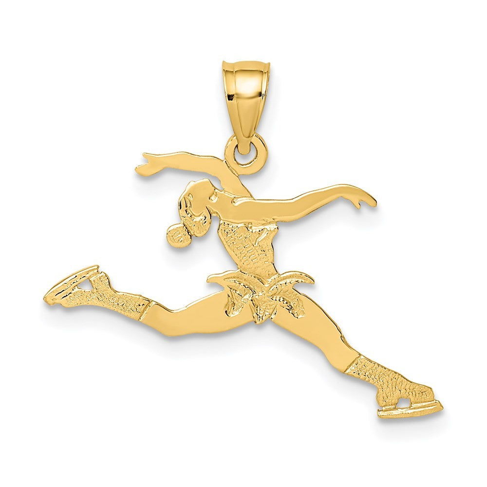 14k Yellow Gold Ice Skater Jumping Charm
