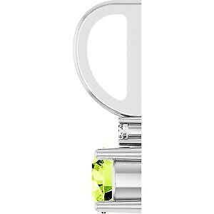 14k White Gold Natural Peridot & .015 CT Natural Diamond Charm Pendant