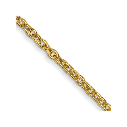 14k Yellow Gold 22 inch 1.4mm Forzantine Cable Chain Necklace