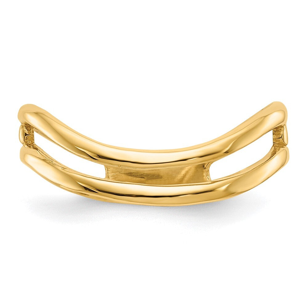 14K Yellow Gold Gold Polished Double Wave Fashion Thumb Ring