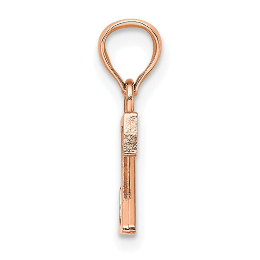 14k Rose Gold Polished Block Letter Z Initial Pendant for Women