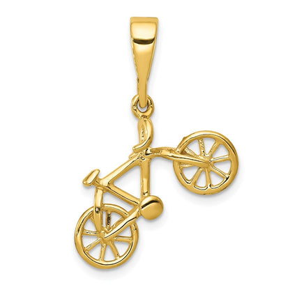14k Yellow Gold 14kt Polished 3D Bicycle Pendant for Women