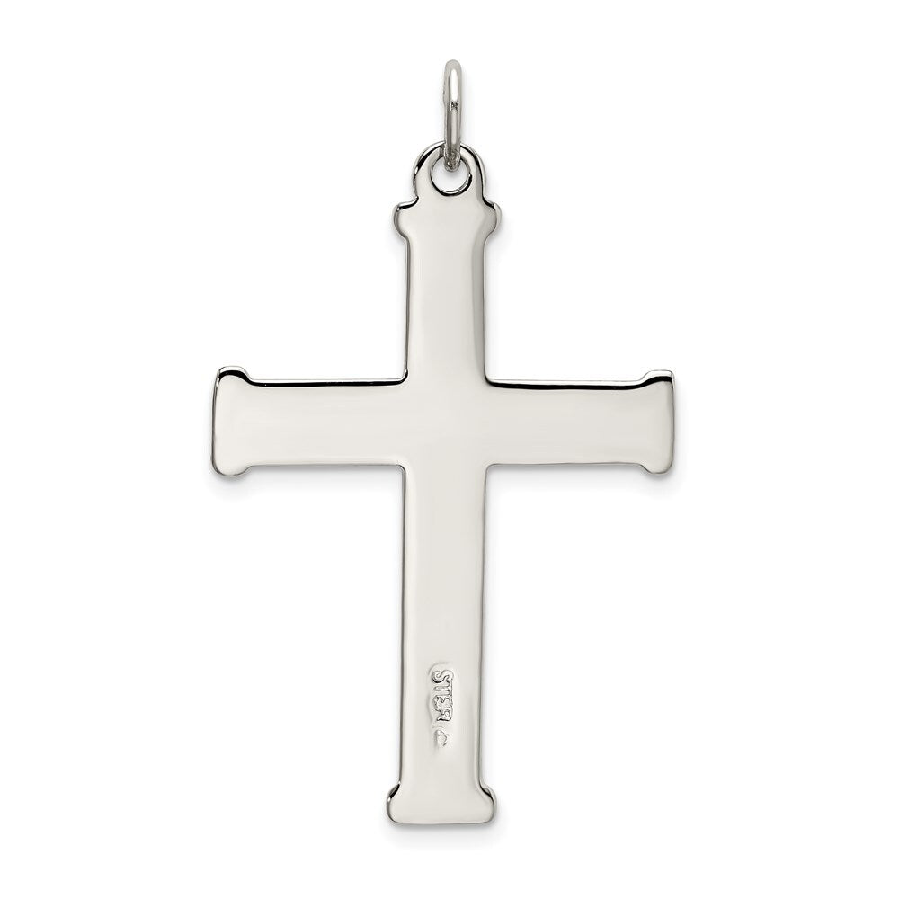 Sterling Silver Polished and Satin Cross Pendant Holiday Gift for Women