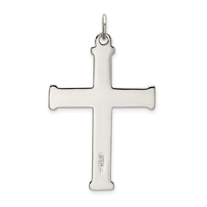 Sterling Silver Polished and Satin Cross Pendant Holiday Gift for Women