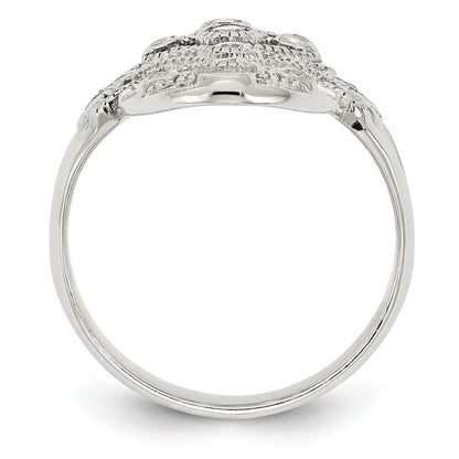 Sterling Silver Polished Fancy CZ Ring Size 6