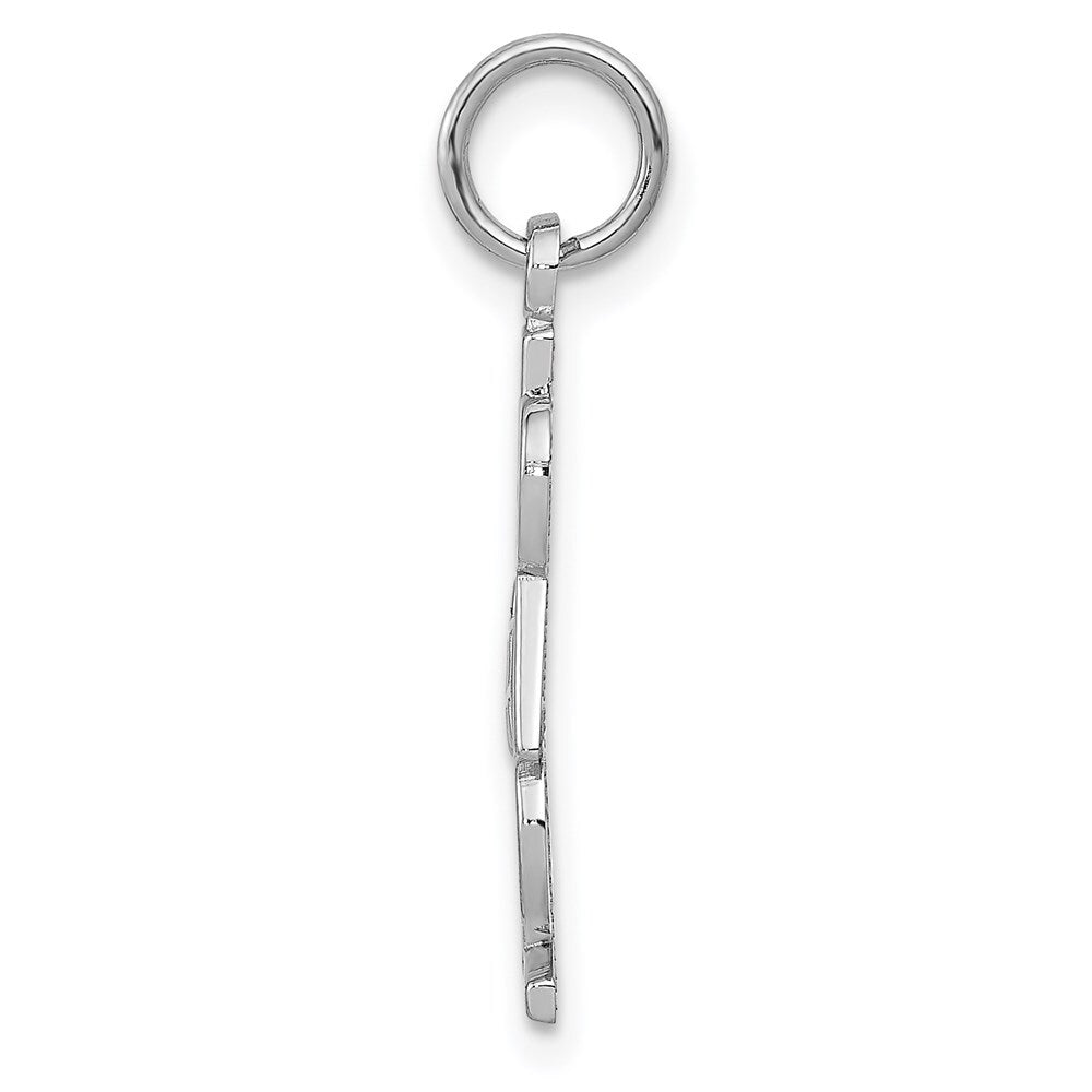 14k White Gold Polished #1 DAD Charm Pendant for Women