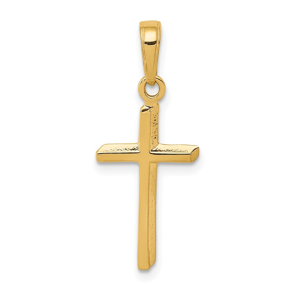 14k Yellow Gold Polished Cross Pendant for Women