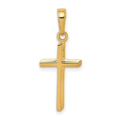 14k Yellow Gold Polished Cross Pendant for Women