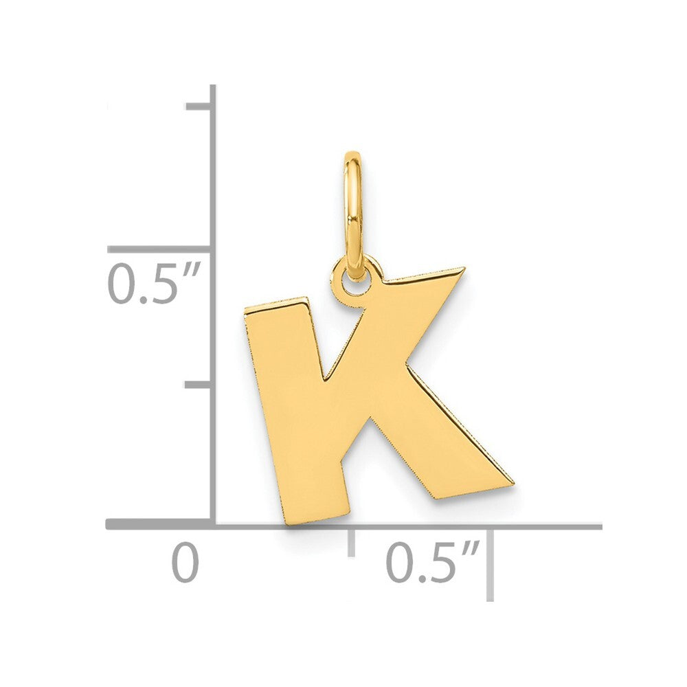 14k Yellow Gold Letter K Initial Pendant for Women