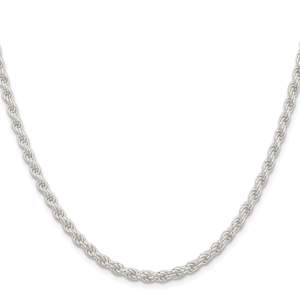 Sterling Silver Rhodium-plated 4.5mm Solid Rope Chain Necklace