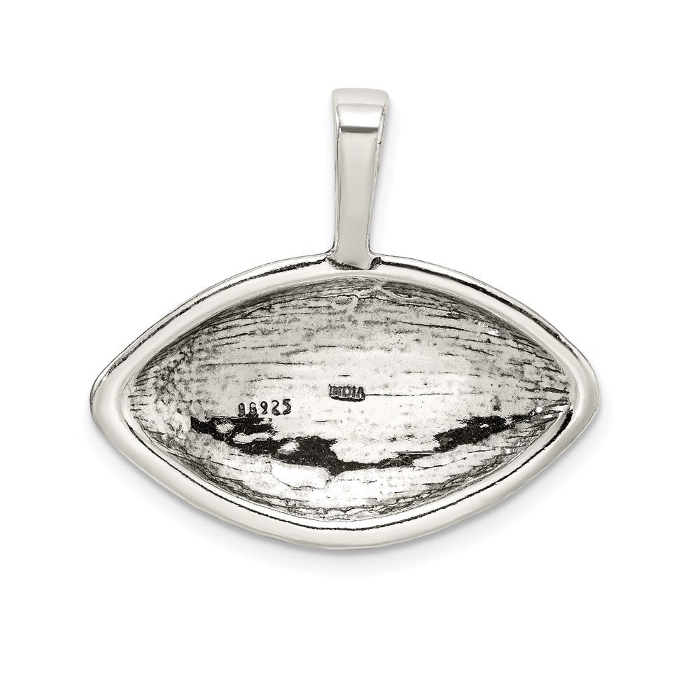 Sterling Silver Antiqued Football Pendant Holiday Gift for Women