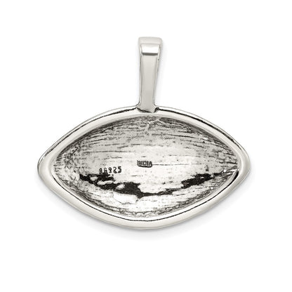 Sterling Silver Antiqued Football Pendant Holiday Gift for Women