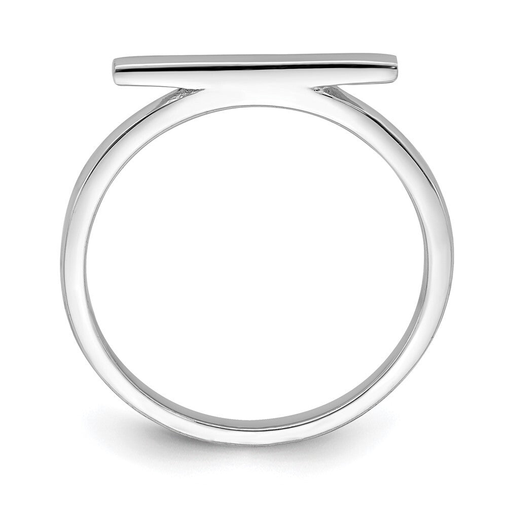 Sterling Silver Rhodium-plated Polished Bar Ring Size 6