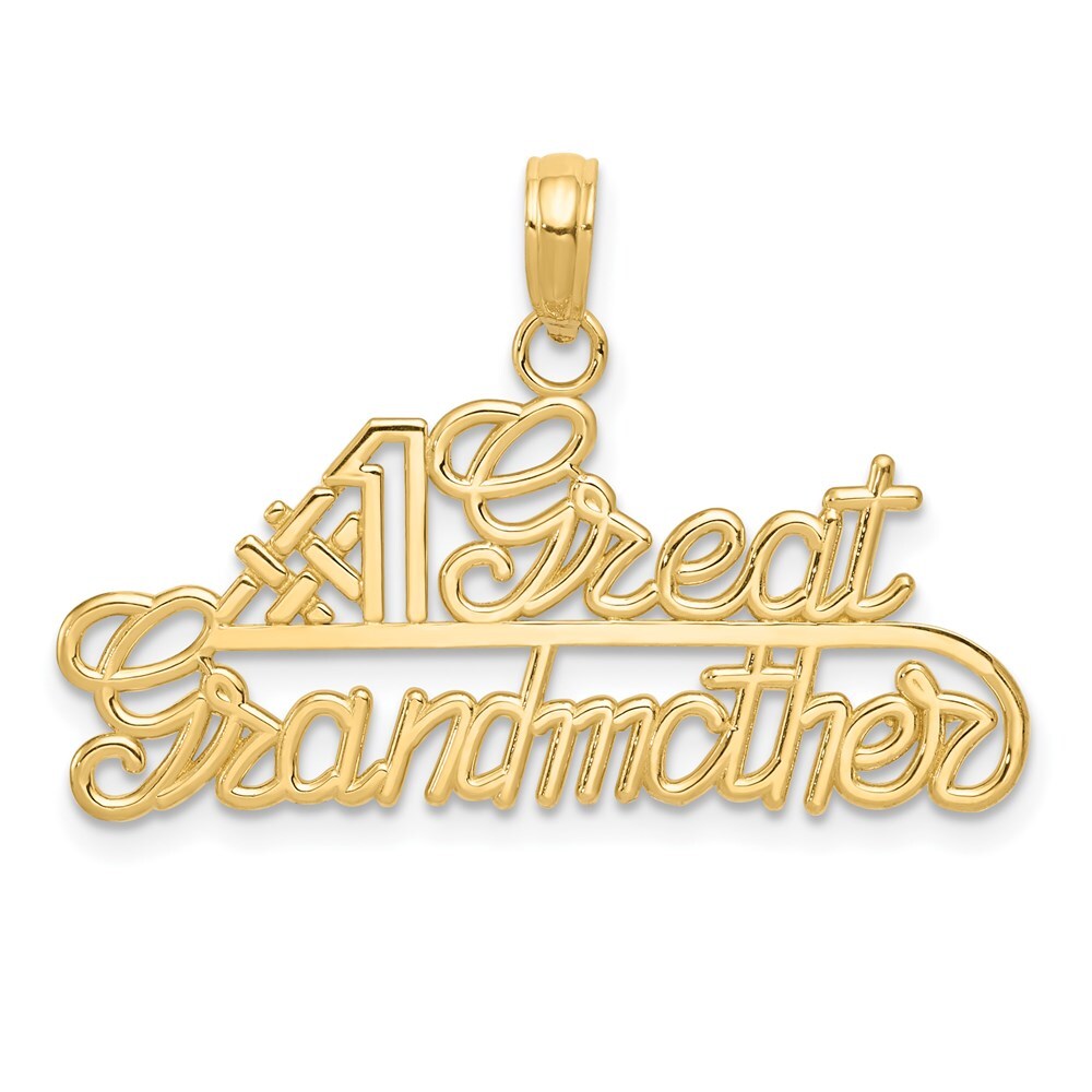 14k Yellow Gold #1 GREAT GRANDMOTHER Charm Pendant for Women