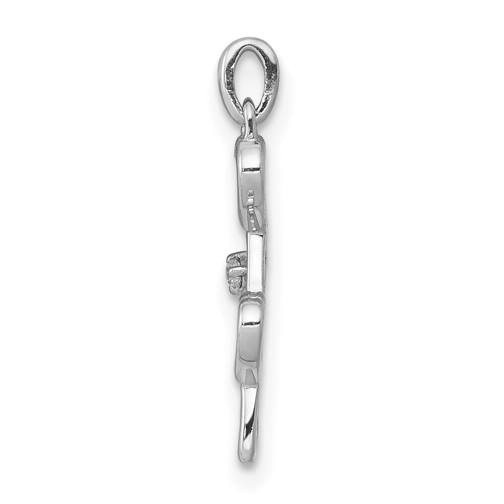 14k White Gold .01ct. Diamond Four Hearts Pendant for Women