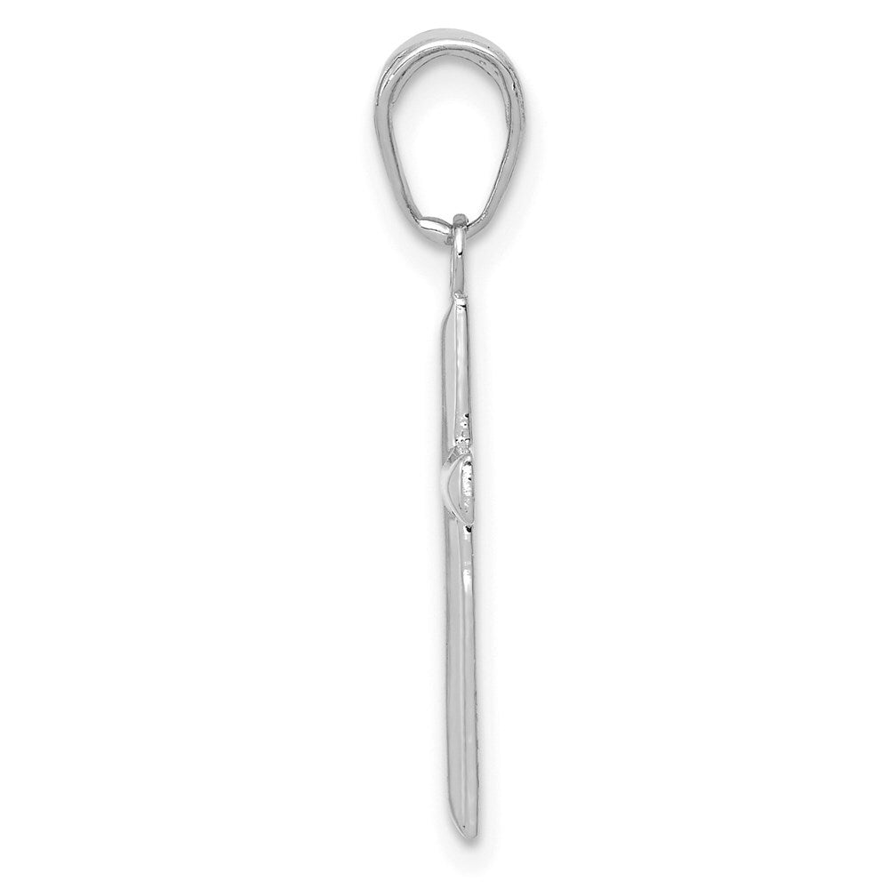 14k White Gold Small Cross Pendant for Women