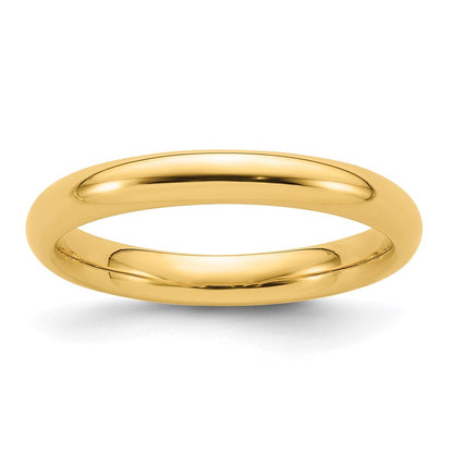 14K Yellow Gold Yellow Gold 3mm Standard Weight Comfort Fit Wedding Band Size 9