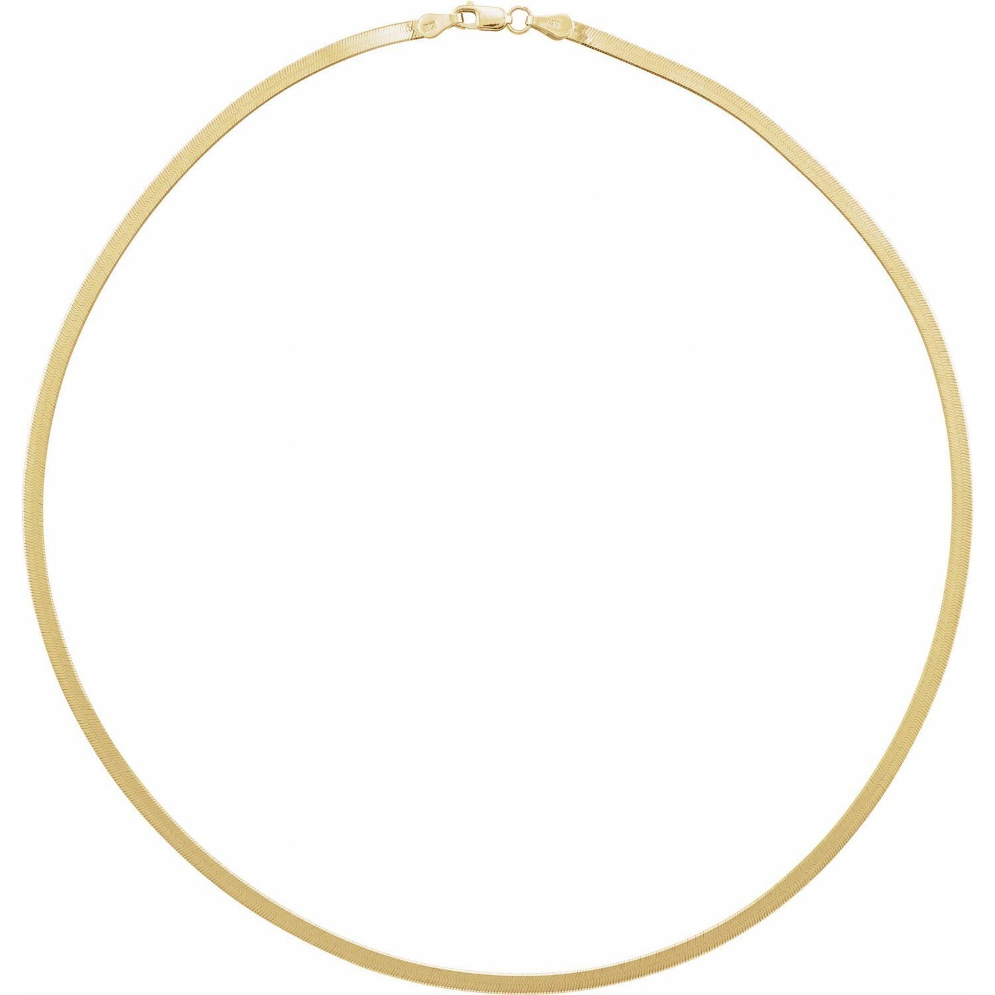 14k Yellow Gold 2.8 mm Flexible Herringbone 24" Chain Necklace