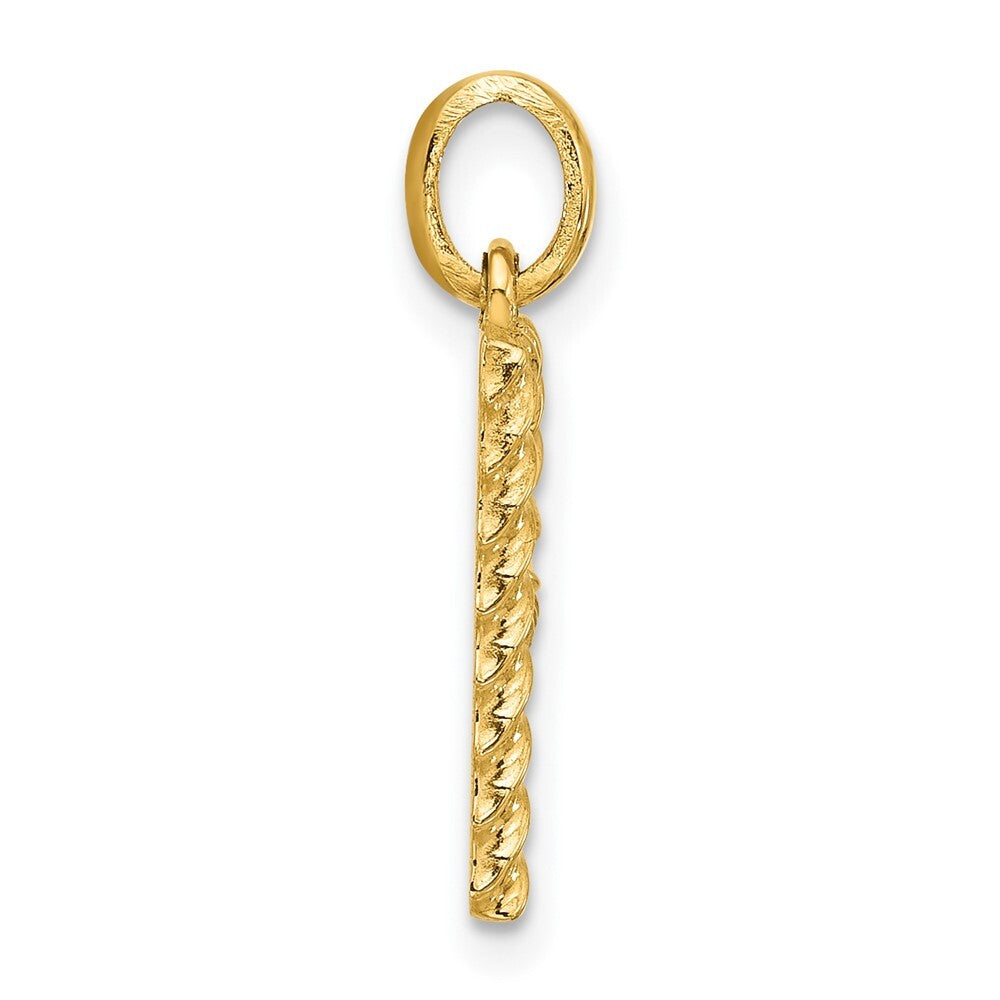 14k Yellow Gold Fancy Twist Letter P Pendant for Women